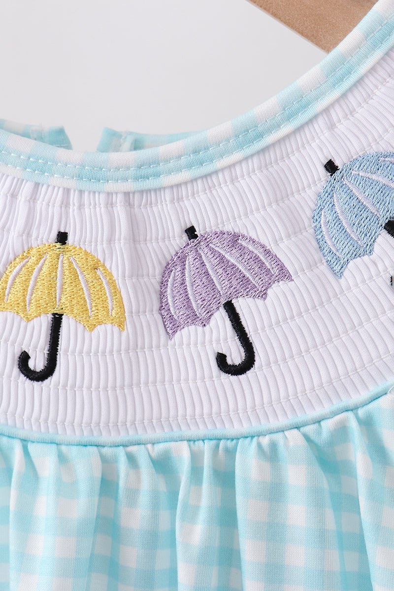 Blue Umbrella Smocked Dress - Abbies Place