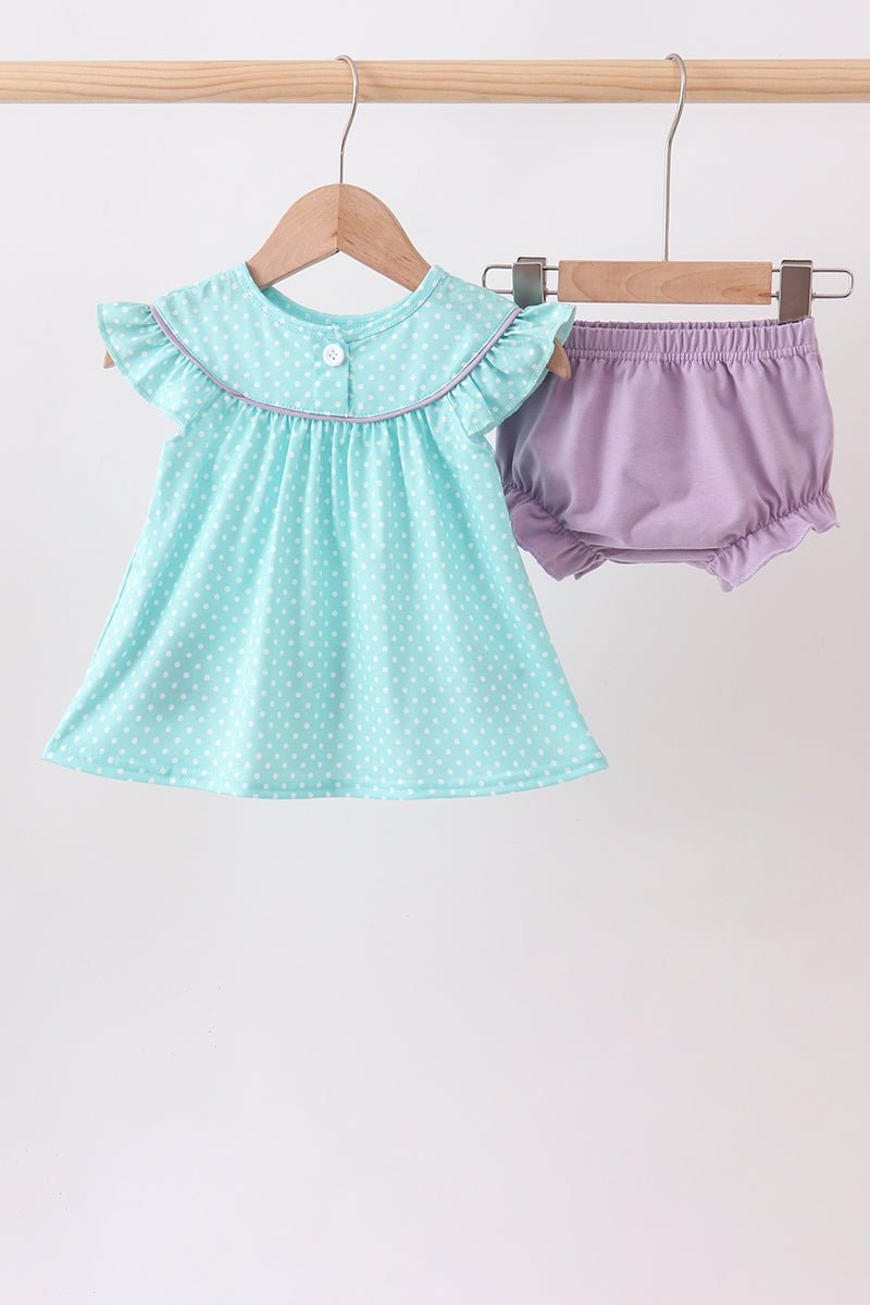 Blue under the sea Embroidered Bloomer Set - Abbies Place