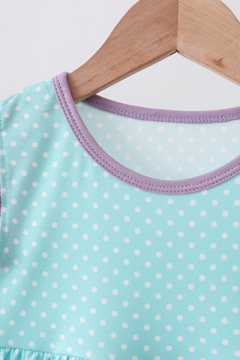 Blue under the sea Embroidered Dress - Abbies Place