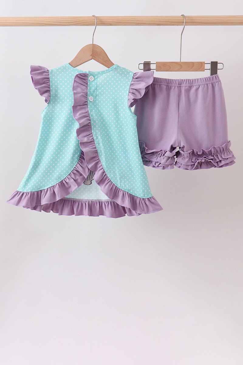 Blue under the sea Embroidered Set - Abbies Place