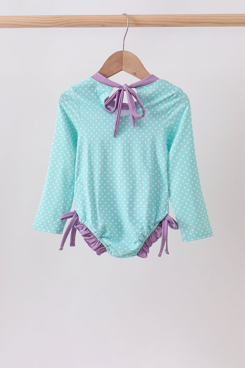 Blue under the sea Embroidered UPF Rashguard - Abbies Place