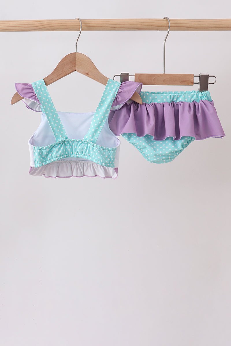 Blue under the sea Embroidered UPF Swim Set - Abbies Place