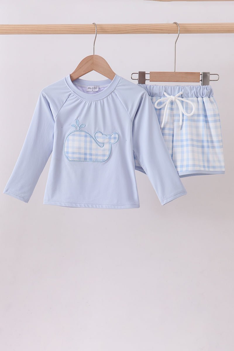 Blue Whale Applique 2pc Swimsuit - Abbies Place