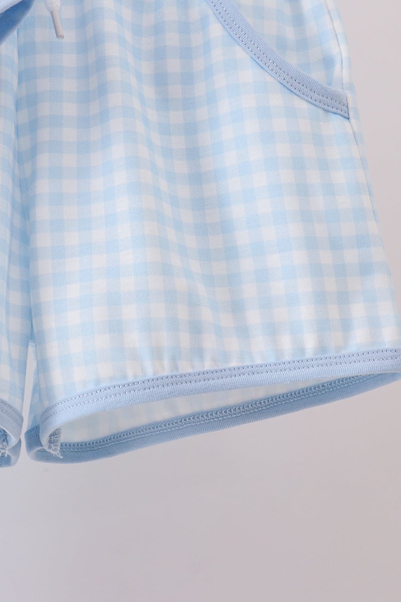 Blue Whale Embroidered Shorts Set - Abbies Place