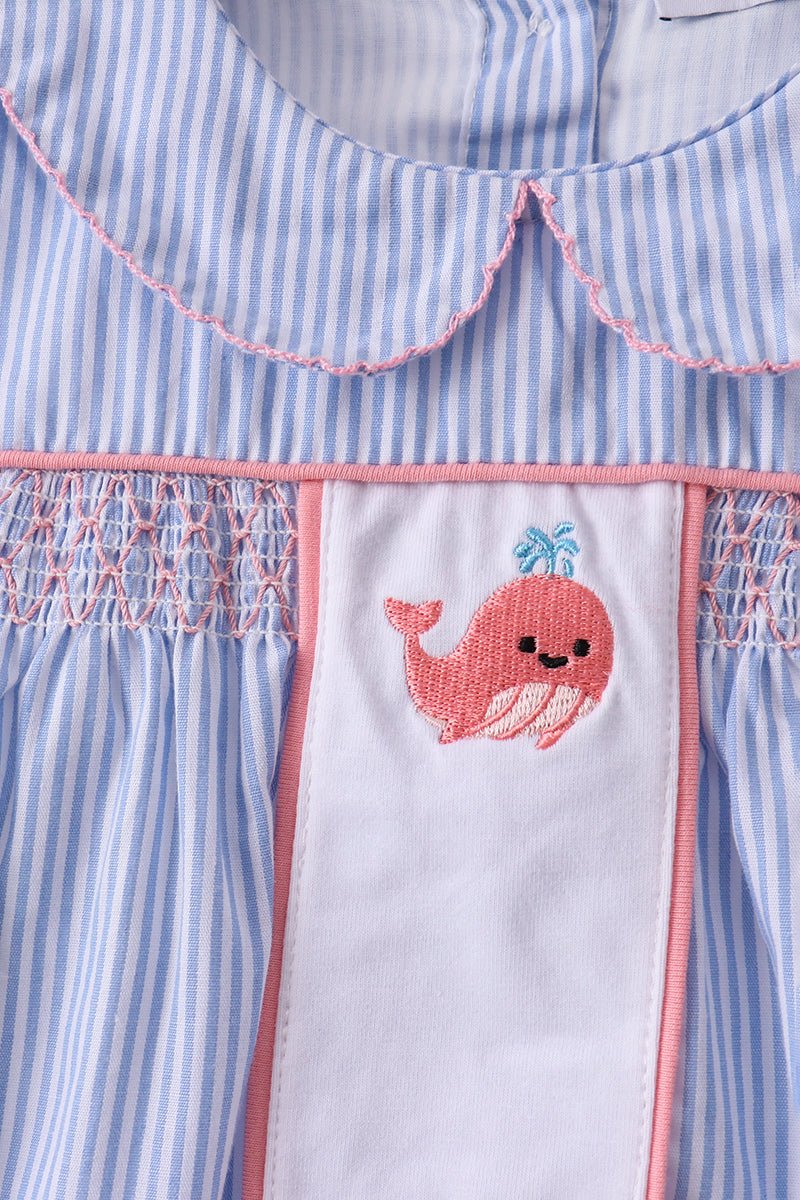 Blue Whale Smocked Seersucker Shorts Set - Abbies Place