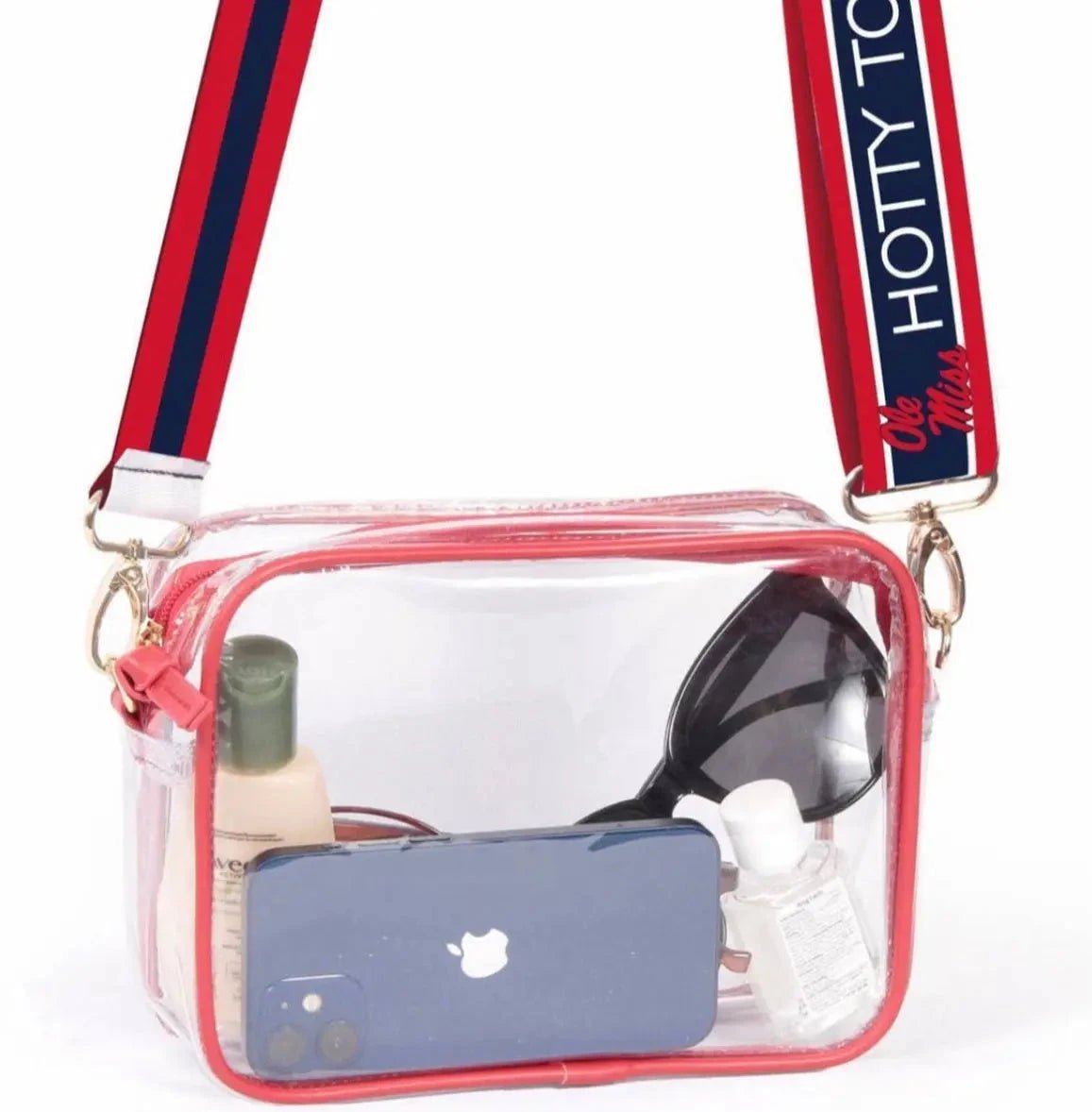 Bridget Clear Purse with Reversible Patterned Shoulder Straps - Abbies Place