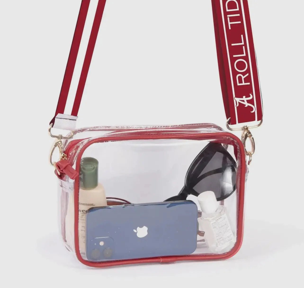 Bridget Clear Purse with Reversible Patterned Shoulder Straps - Abbies Place
