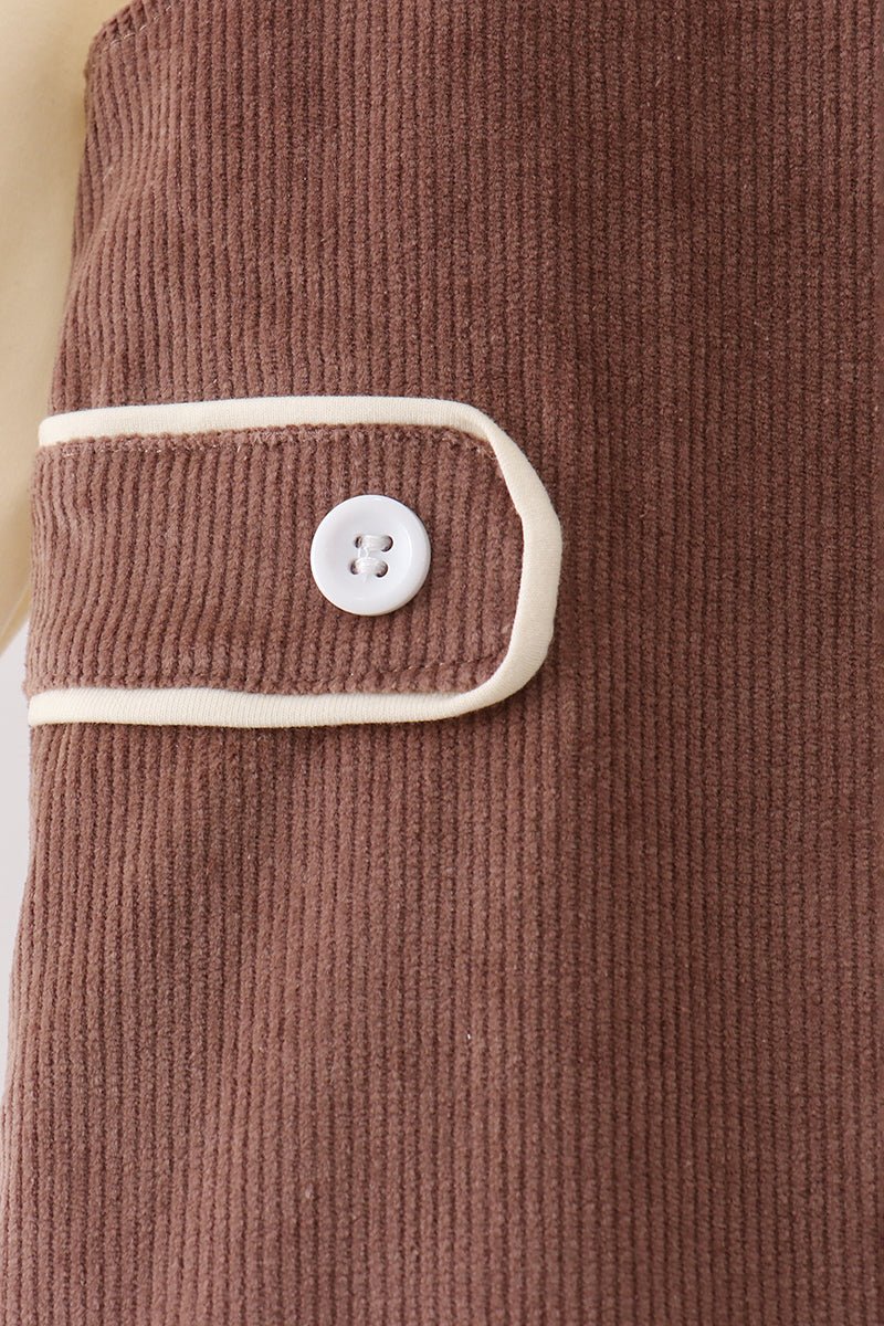 Brown Corduroy Jon Jon Set - Abbies Place