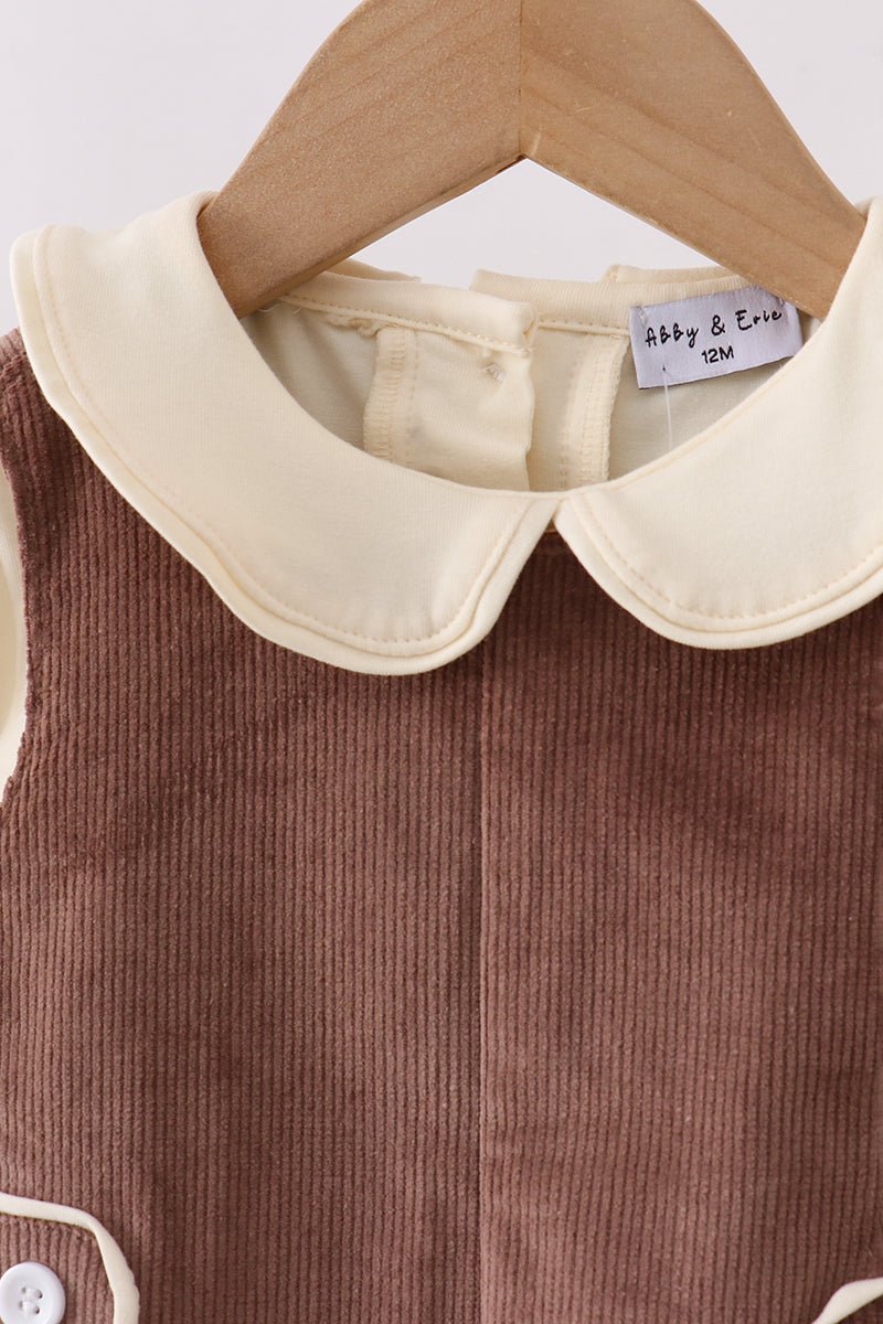 Brown Corduroy Jon Jon Set - Abbies Place