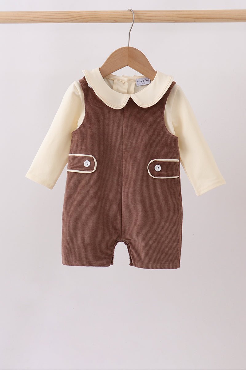 Brown Corduroy Jon Jon Set - Abbies Place