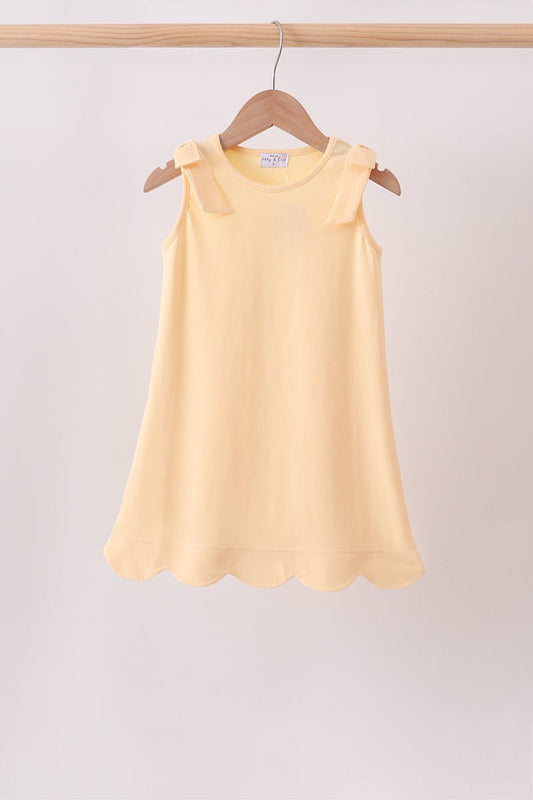 Buttercup Scalloped Bow Dress - Abbies Place