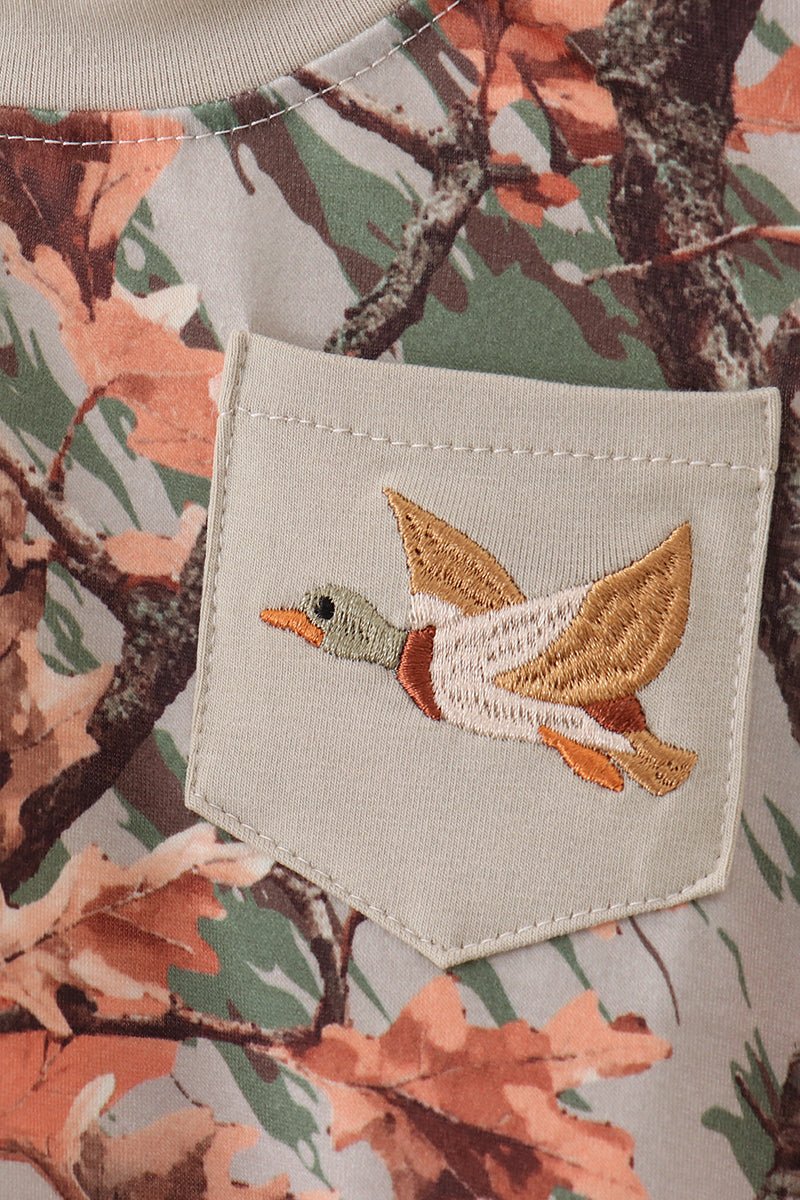 Camo Duck Embroidered Pocket Bubble - Abbies Place