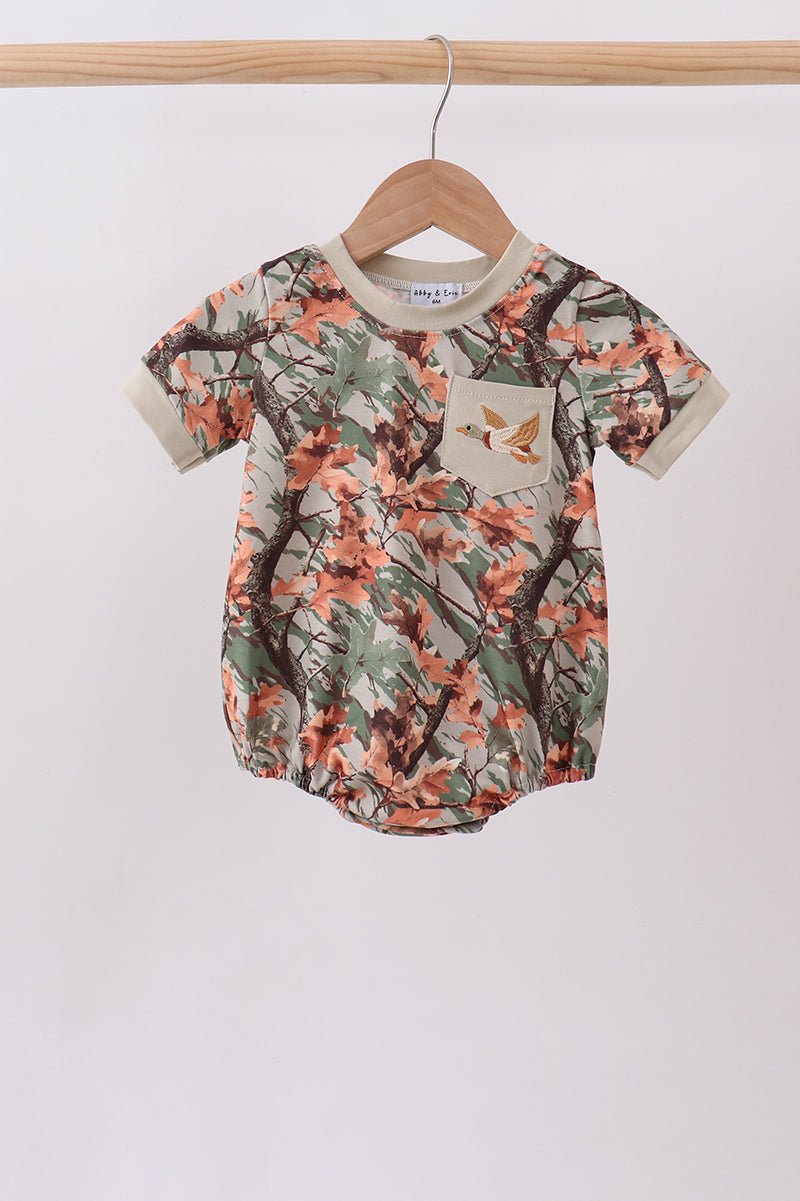 Camo Duck Embroidered Pocket Bubble - Abbies Place