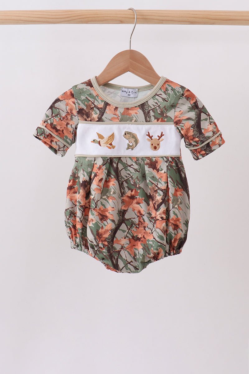 Camo Wildlife Embroidered Bubble - Abbies Place