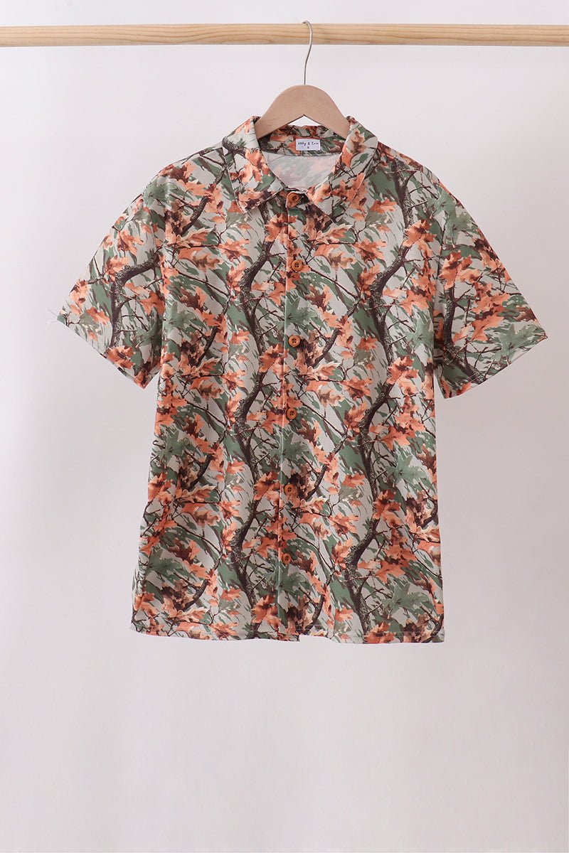 Camo Wildlife Embroidered Dad&me Button Down Shirt - Abbies Place