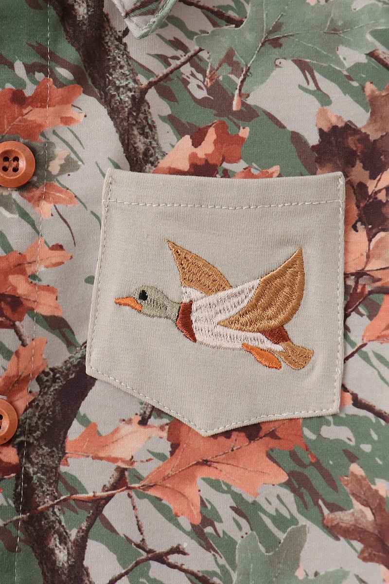 Camo Wildlife Embroidered Dad&me Button Down Shirt - Abbies Place