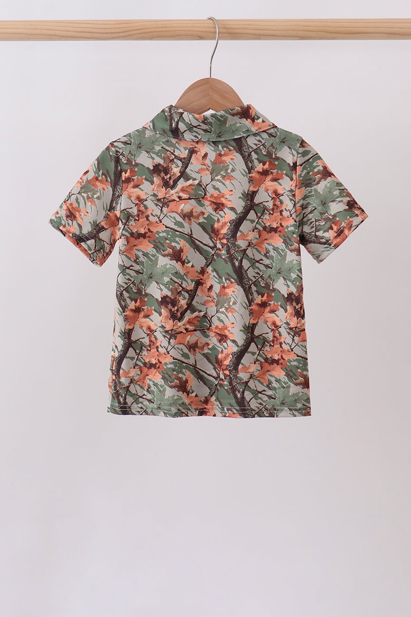 Camo Wildlife Embroidered Dad&me Button Down Shirt - Abbies Place