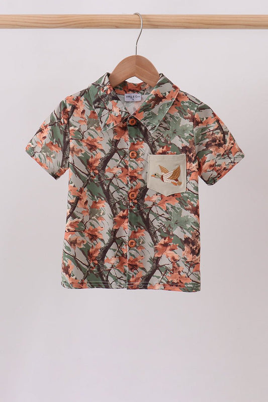 Camo Wildlife Embroidered Dad&me Button Down Shirt - Abbies Place