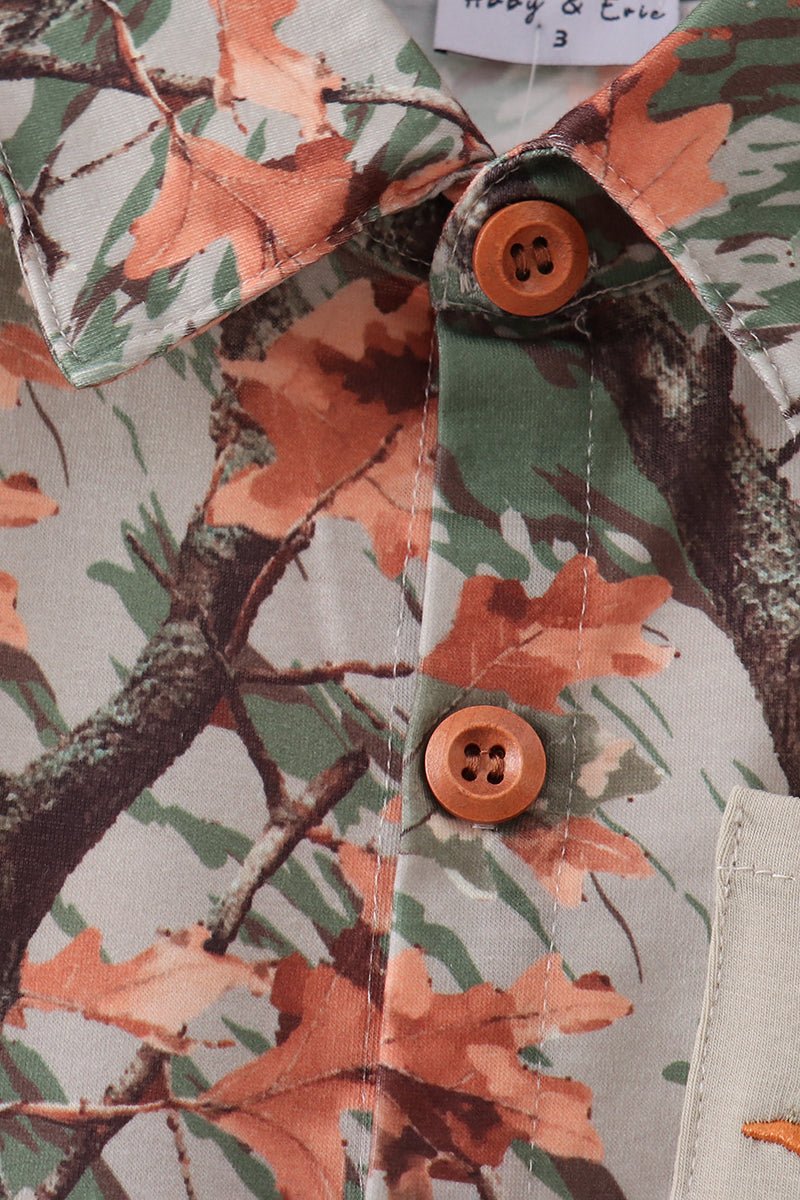 Camo Wildlife Embroidered Dad&me Button Down Shirt - Abbies Place