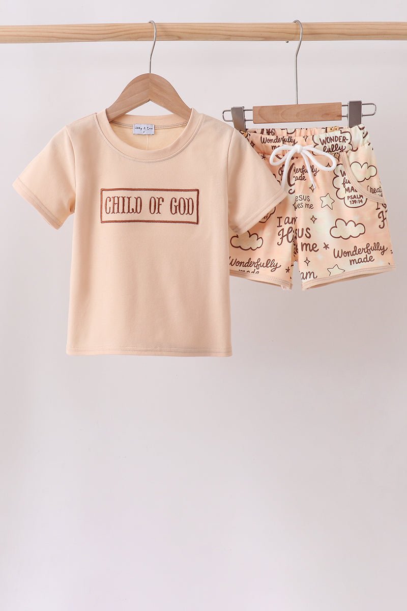 Child of God Embroidered Shorts Set - Abbies Place