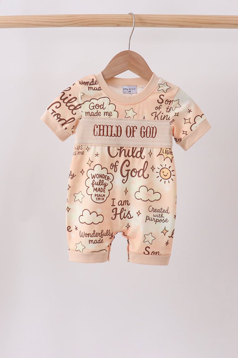 Child of God Smocked Romper - Abbies Place