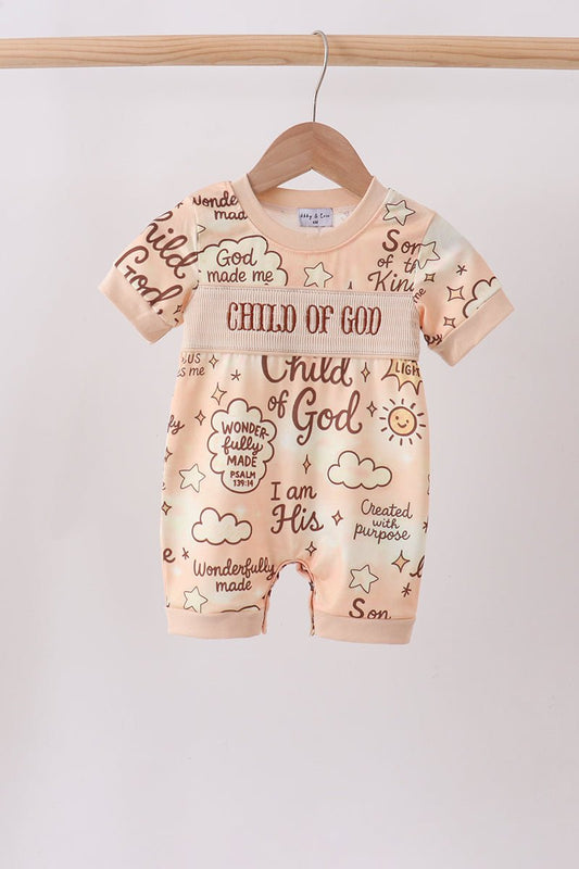 Child of God Smocked Romper - Abbies Place