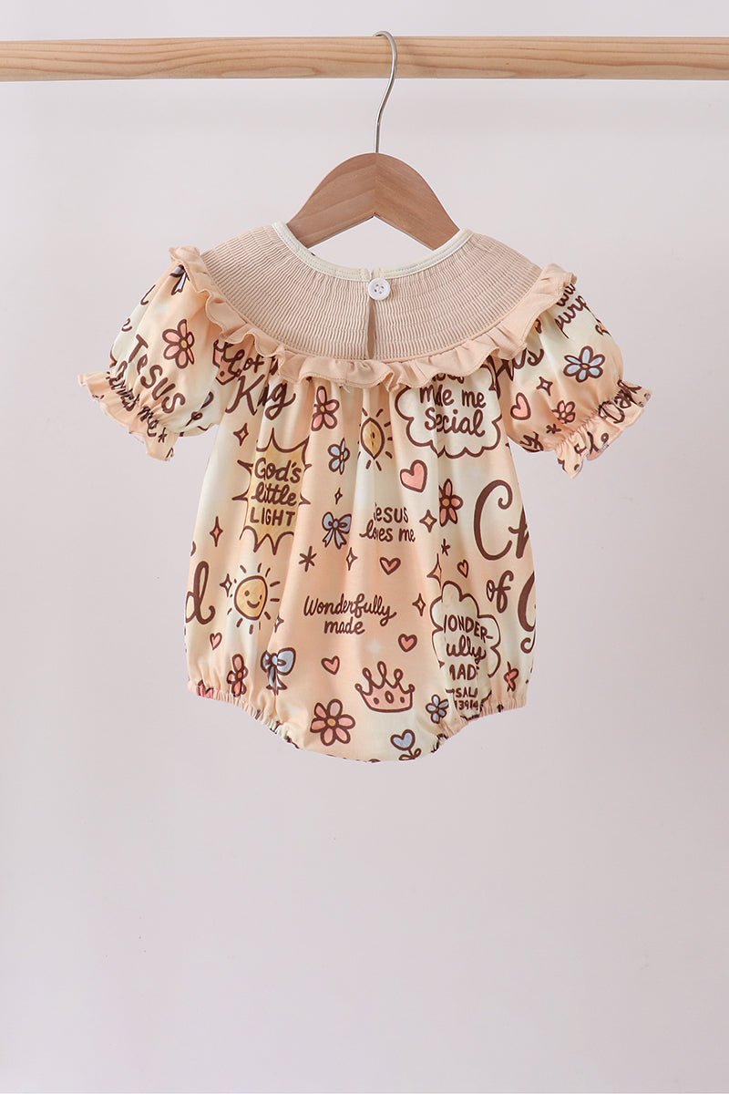 Child of God Smocked Ruffle Bubble - Abbies Place