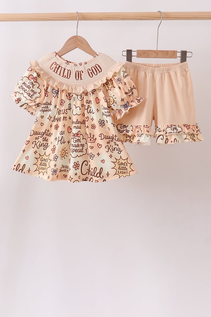 Child of God Smocked Ruffle Shorts Set - Abbies Place