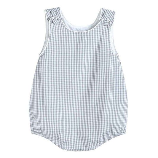 Classic Gray Gingham Bubble Romper - Abbies Place