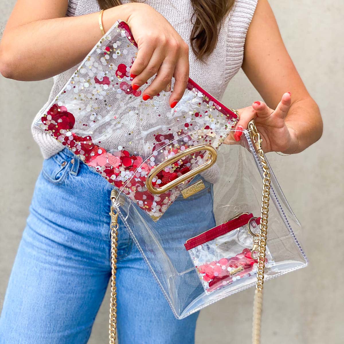 Confetti Strap and Clear Crossbody Bundle - Abbies Place