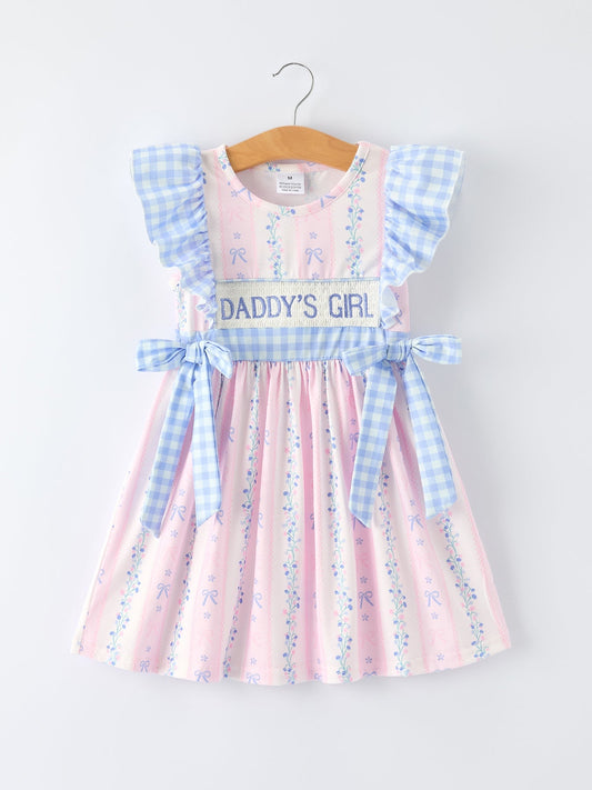 “DADDY'S GIRL” Smocked Plaid Girls Dress - Abbies Place