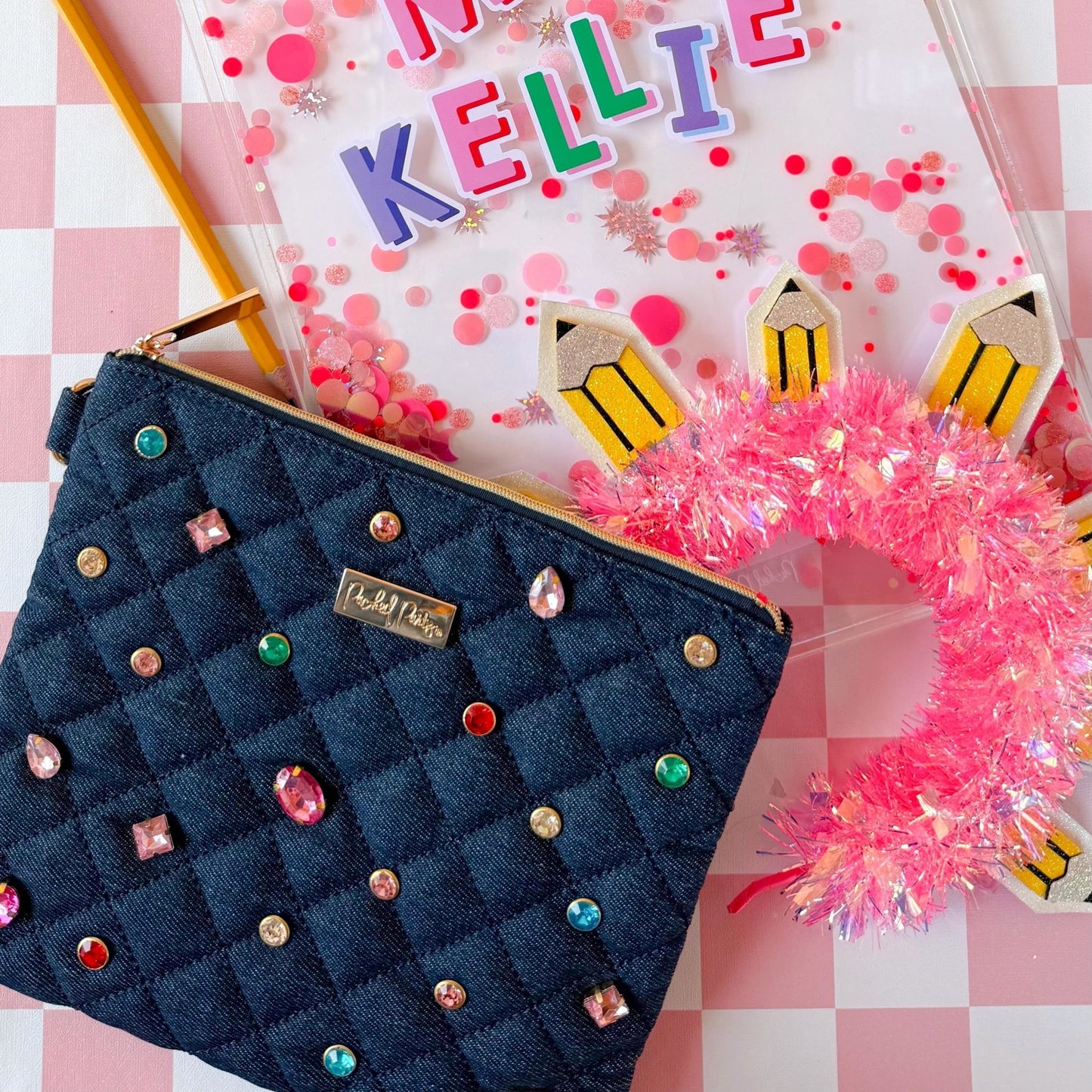 Denim and Gems Everything Pouch - Abbies Place