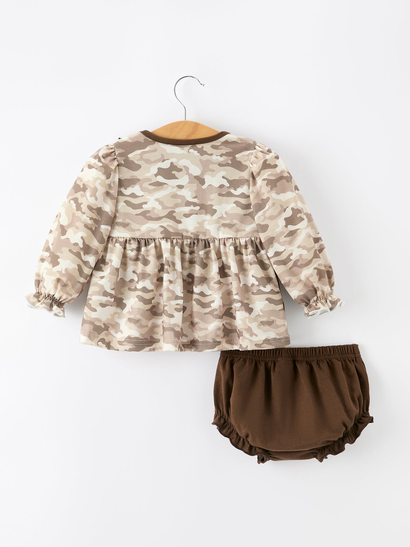 Duck Smocked Camo Baby Bloomer Set Bow Detail - Abbies Place