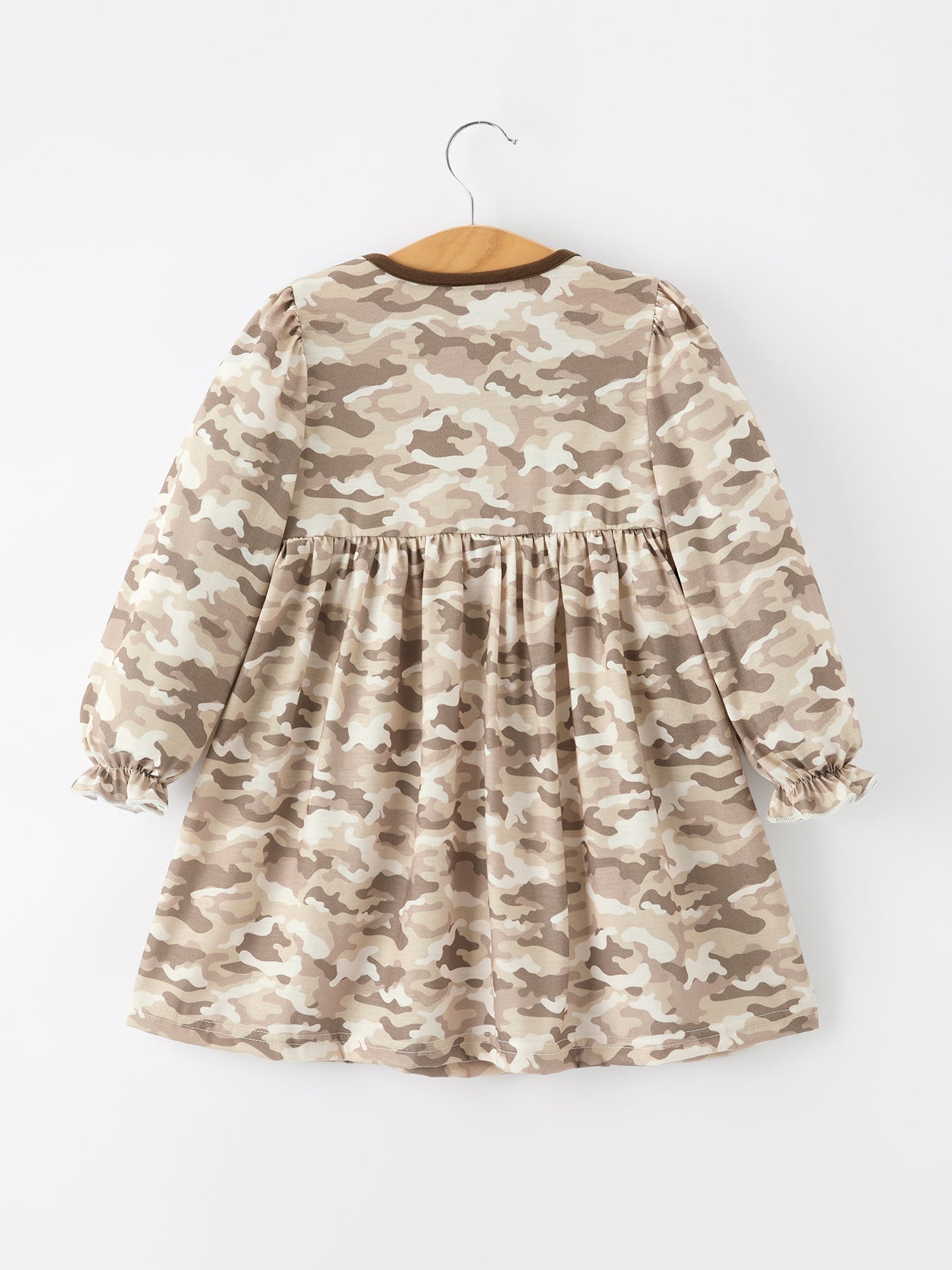 Duck Smocked Camo Girl Dress Bow Detail - Abbies Place