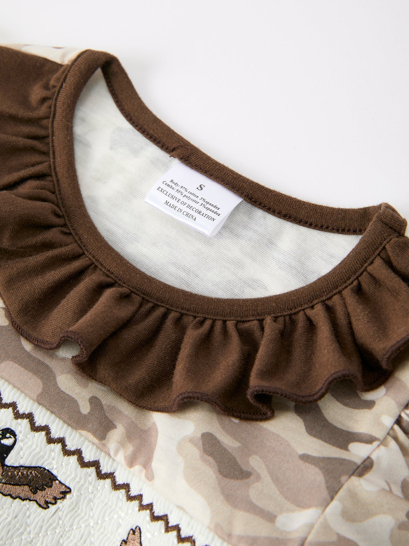Duck Smocked Camo Girl Dress Bow Detail - Abbies Place