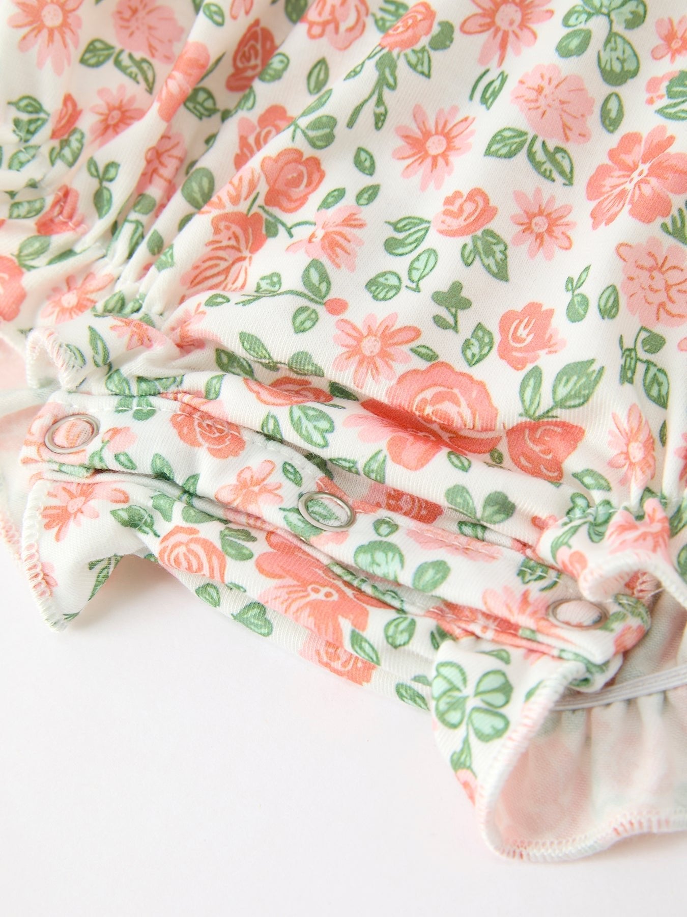 Fall Blush Floral Baby Romper Smocked Petal Collar - Abbies Place