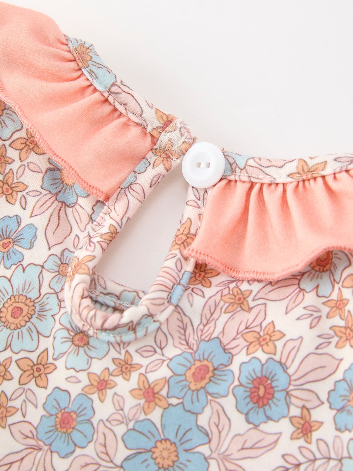 Fall Floral Girls Dress Smocked Ruffle Neck Bow - Abbies Place