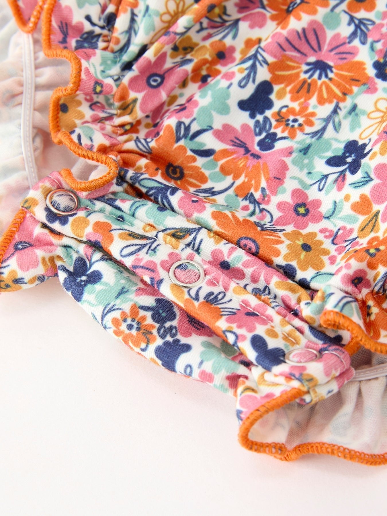 Fall Floral Smocked Petals Collar Girls Bubble Romper - Abbies Place