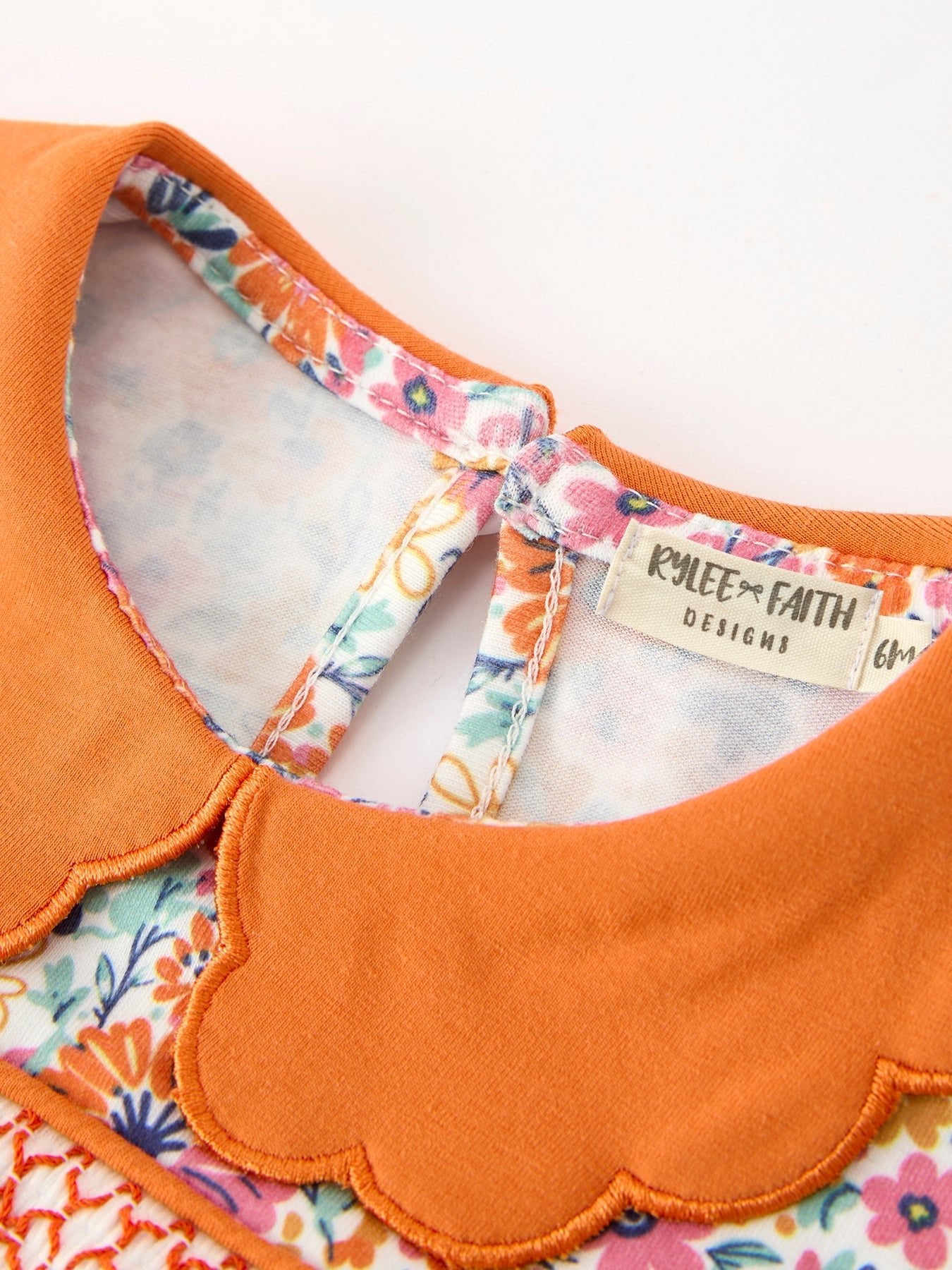 Fall Floral Smocked Petals Collar Girls Bubble Romper - Abbies Place