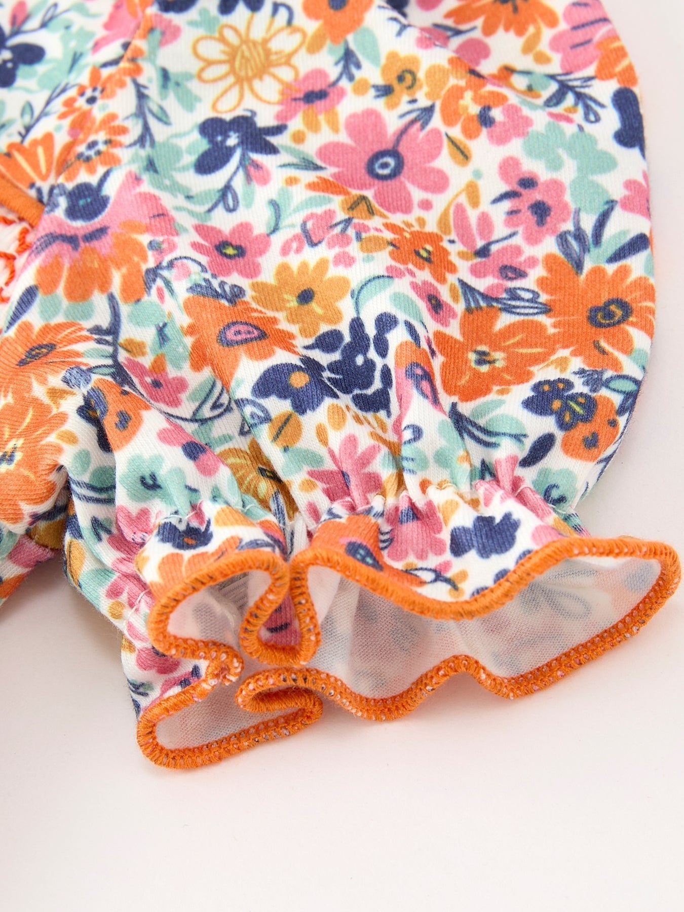 Fall Floral Smocked Petals Collar Girls Bubble Romper - Abbies Place