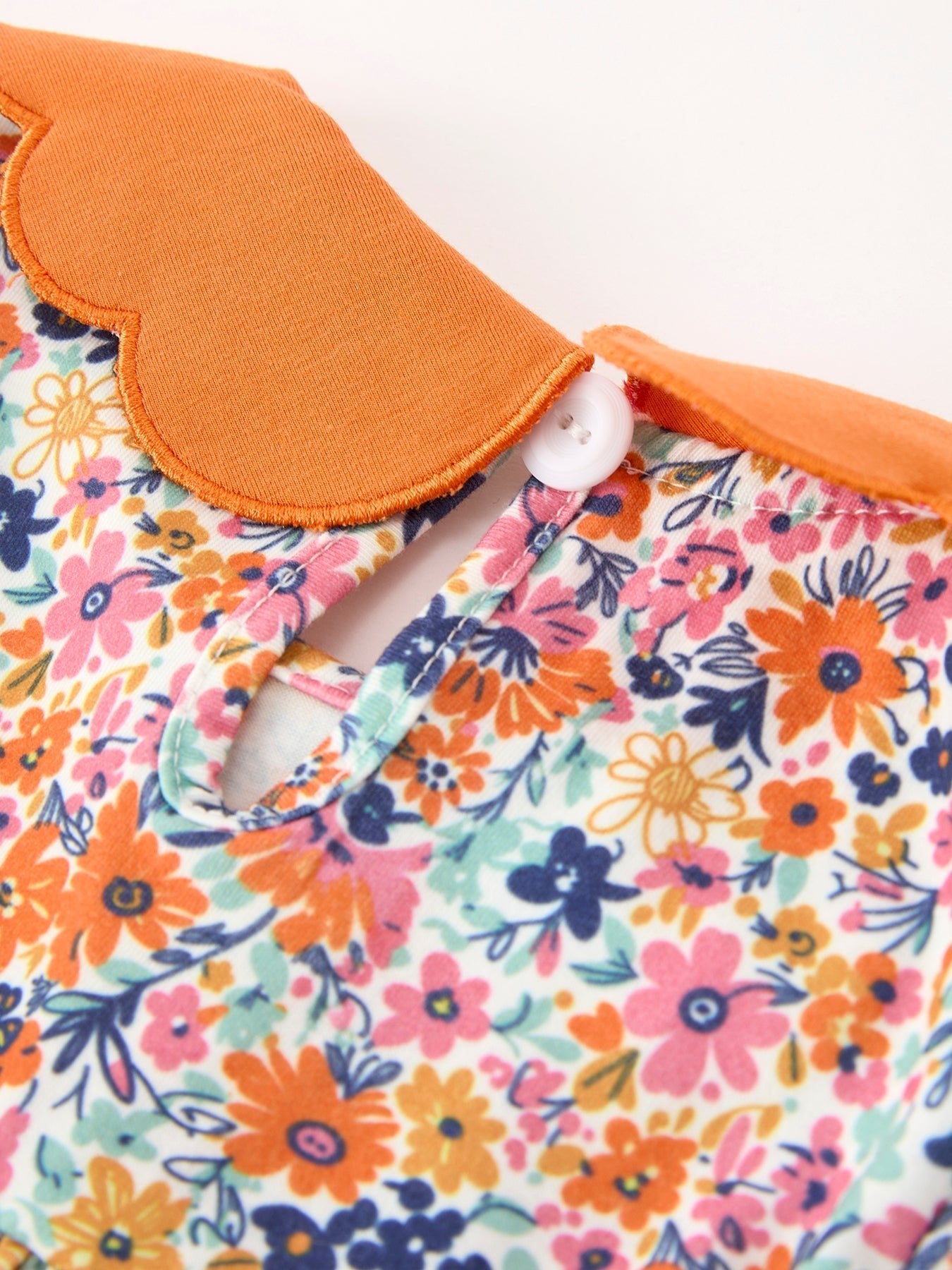 Fall Floral Smocked Petals Collar Girls Dress - Abbies Place