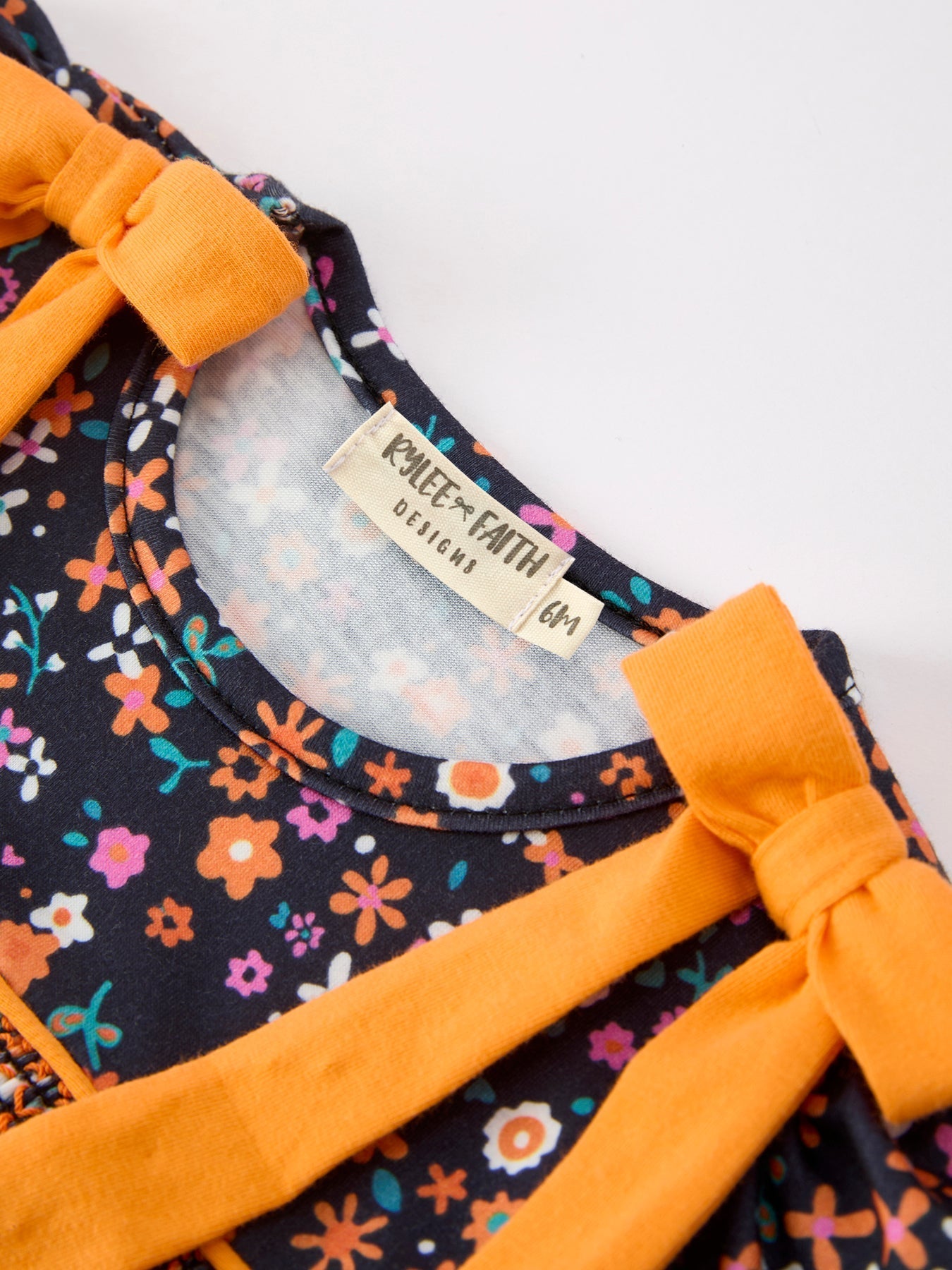 Fall Orange Floral Baby Bubble - Abbies Place