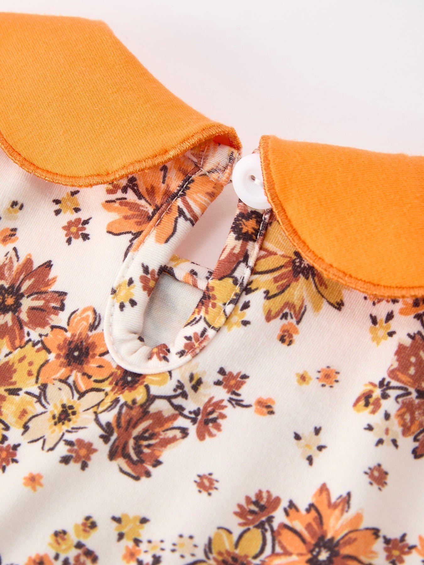 Fall Orange Floral Baby Bubble Petals Collar - Abbies Place