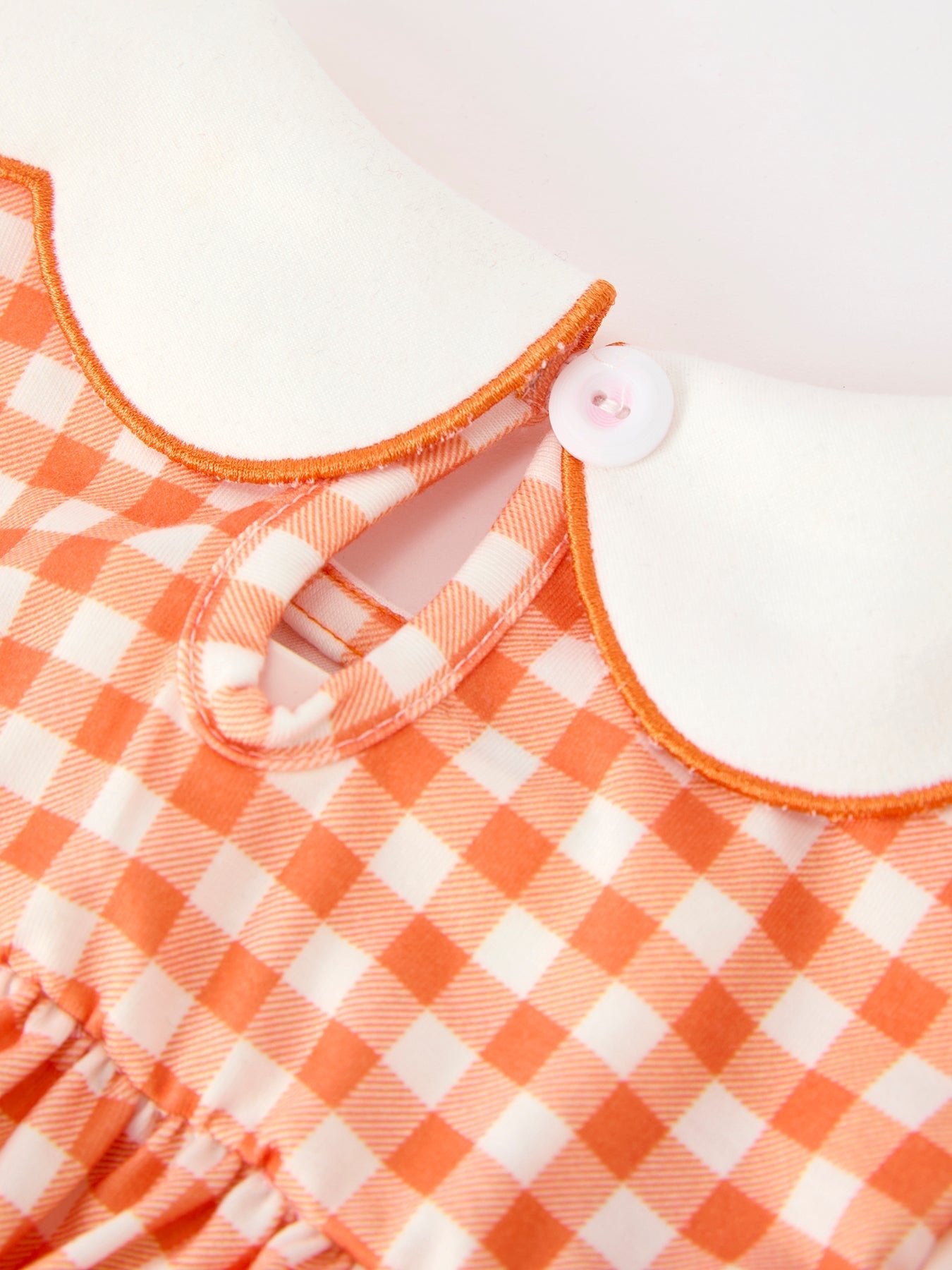 Fall Pumpkin Embroidered Puff Sleeve Girls Dress - Abbies Place