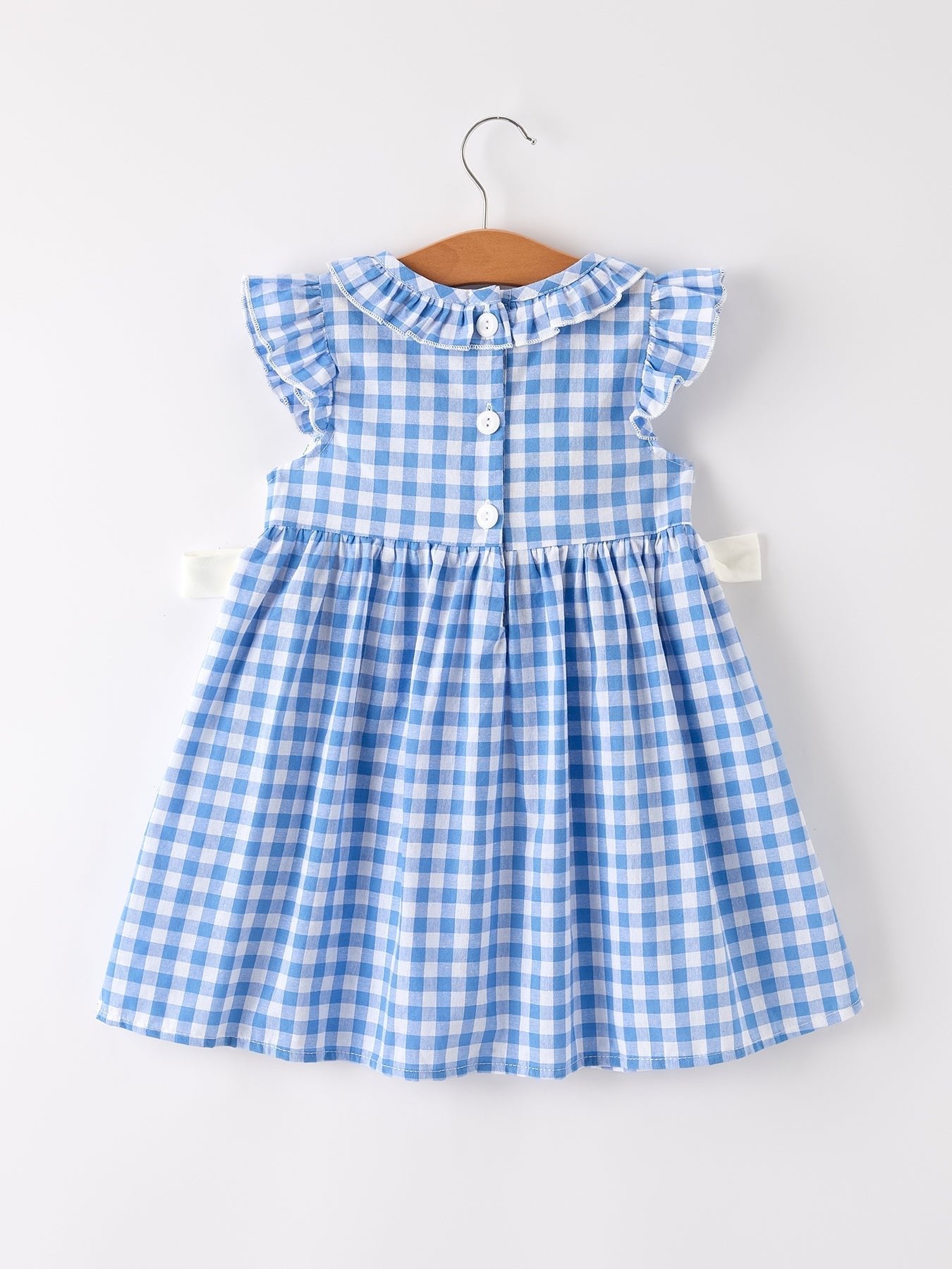 Fall Thanksgiving& Halloween Blue Pumpkin Smock Embroidery Baby Girl Dress - Abbies Place
