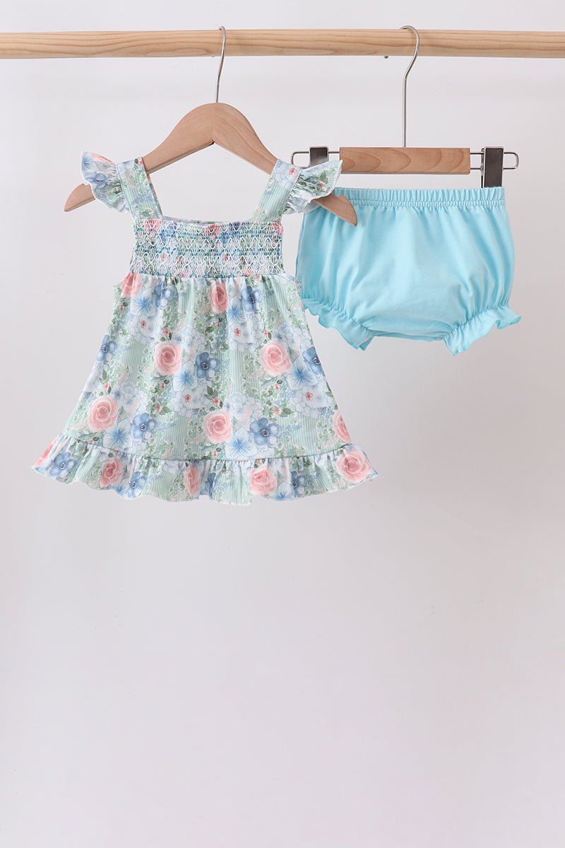 Floral Smocked Bloomer Set - Abbies Place