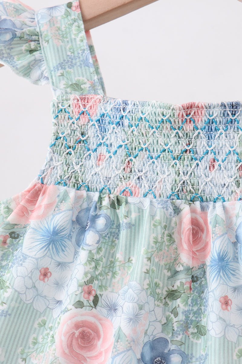 Floral Smocked Bloomer Set - Abbies Place