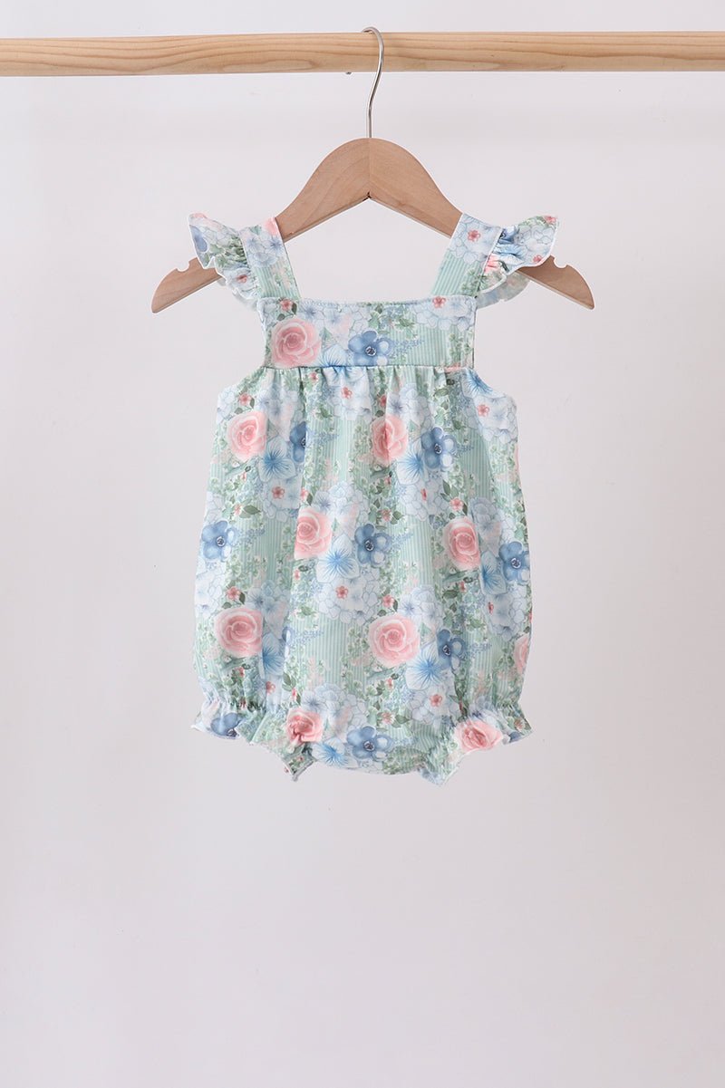 Floral Smocked Bubble - Abbies Place
