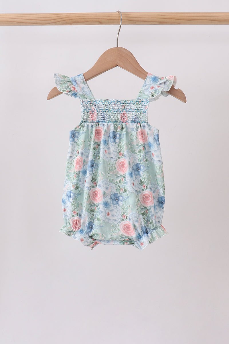 Floral Smocked Bubble - Abbies Place
