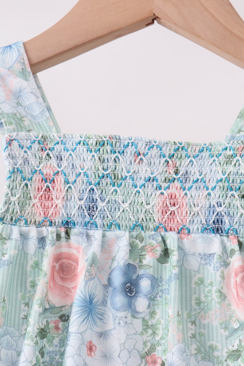 Floral Smocked Bubble - Abbies Place